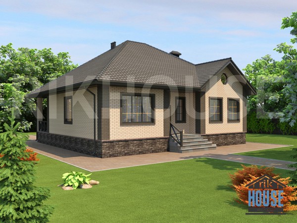 артикул КО-636  Одноэтажный дом с террасой (площадь 122 м²)