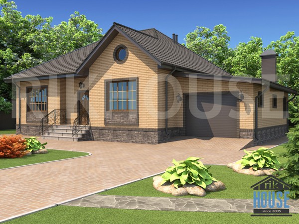 артикул КО-504   Одноэтажный дом с гаражом  (площадь 147м²)