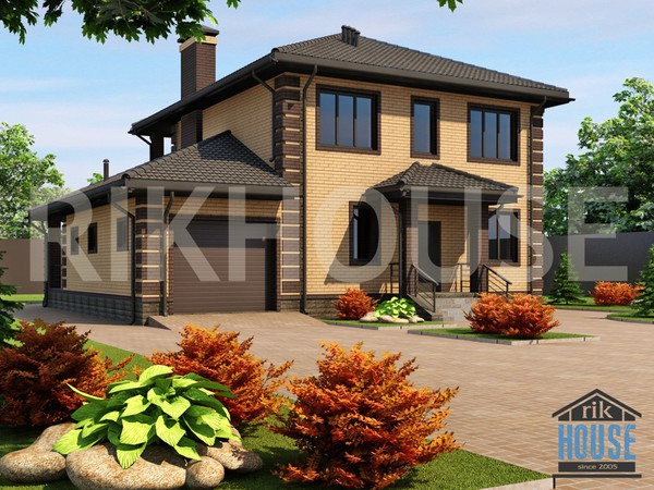 артикул КД-1001 Двухэтажный дом с гаражом  (площадь 181 м²)